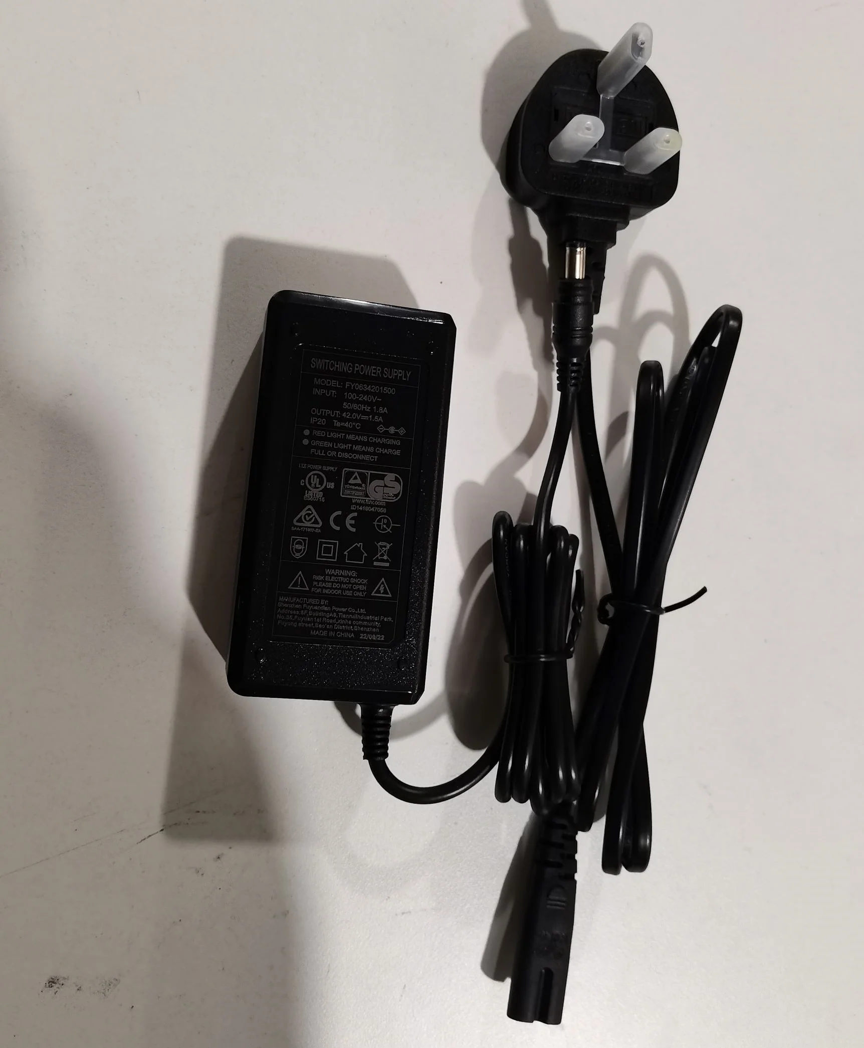 42V 1.5A Adapter + Charging Cable for s8 E-scooter - Image 2
