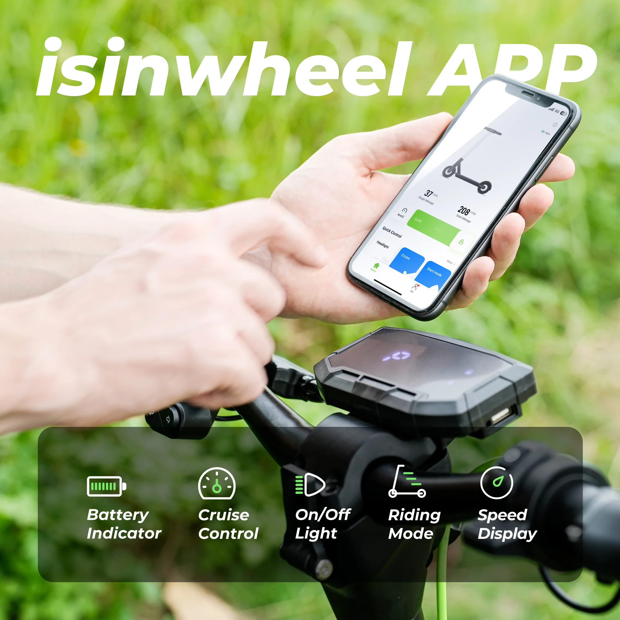 isinwheel® S10MAX 1000W Long-Range Electric Scooter for Adults - Image 8