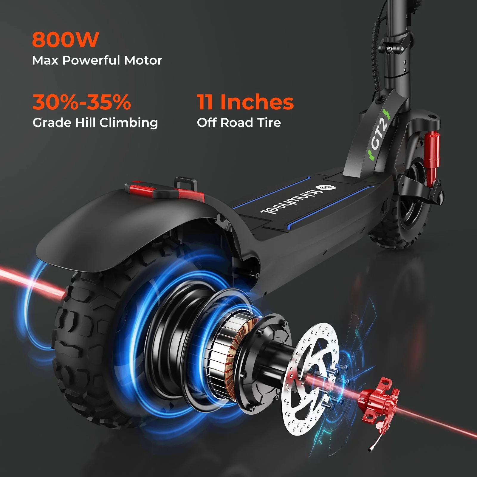 isinwheel GT2 Off Road Electric Scooter 800W Weekly Deal - Image 3