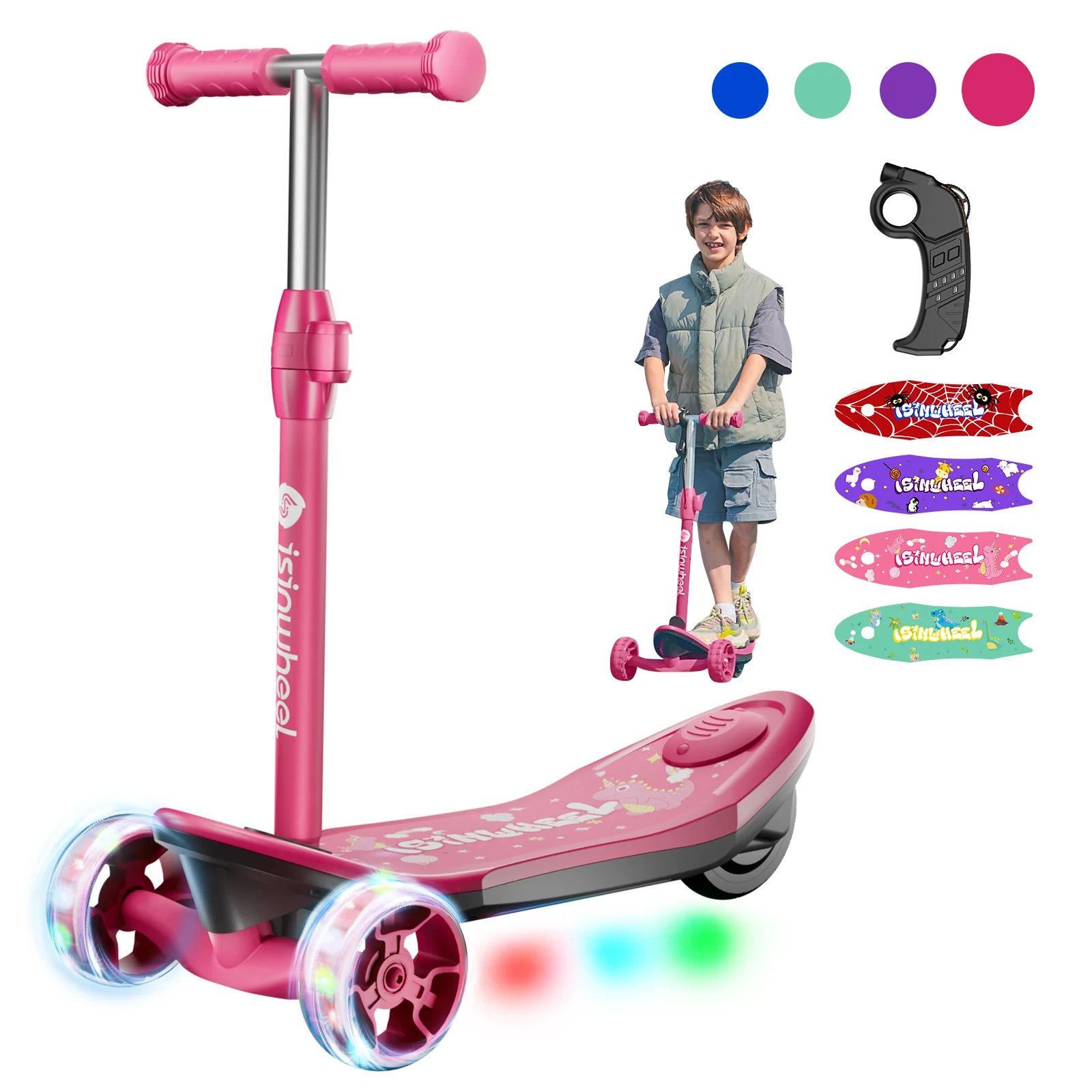 isinwheel Mini 3 Wheel Kids Electric Scooter for boys aged 3-12 - Image 5