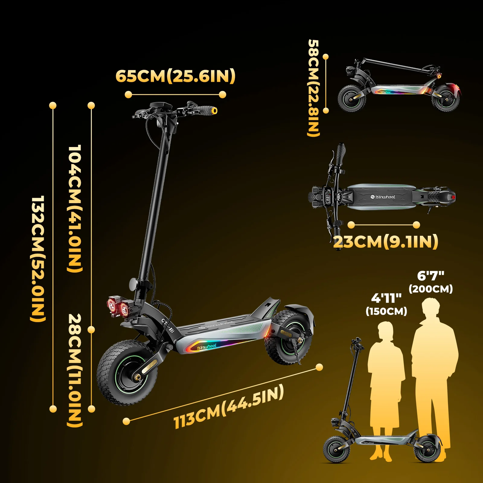 isinwheel® GT4 12 Inch 2400W Dual Motor Electric Scooter - Image 13