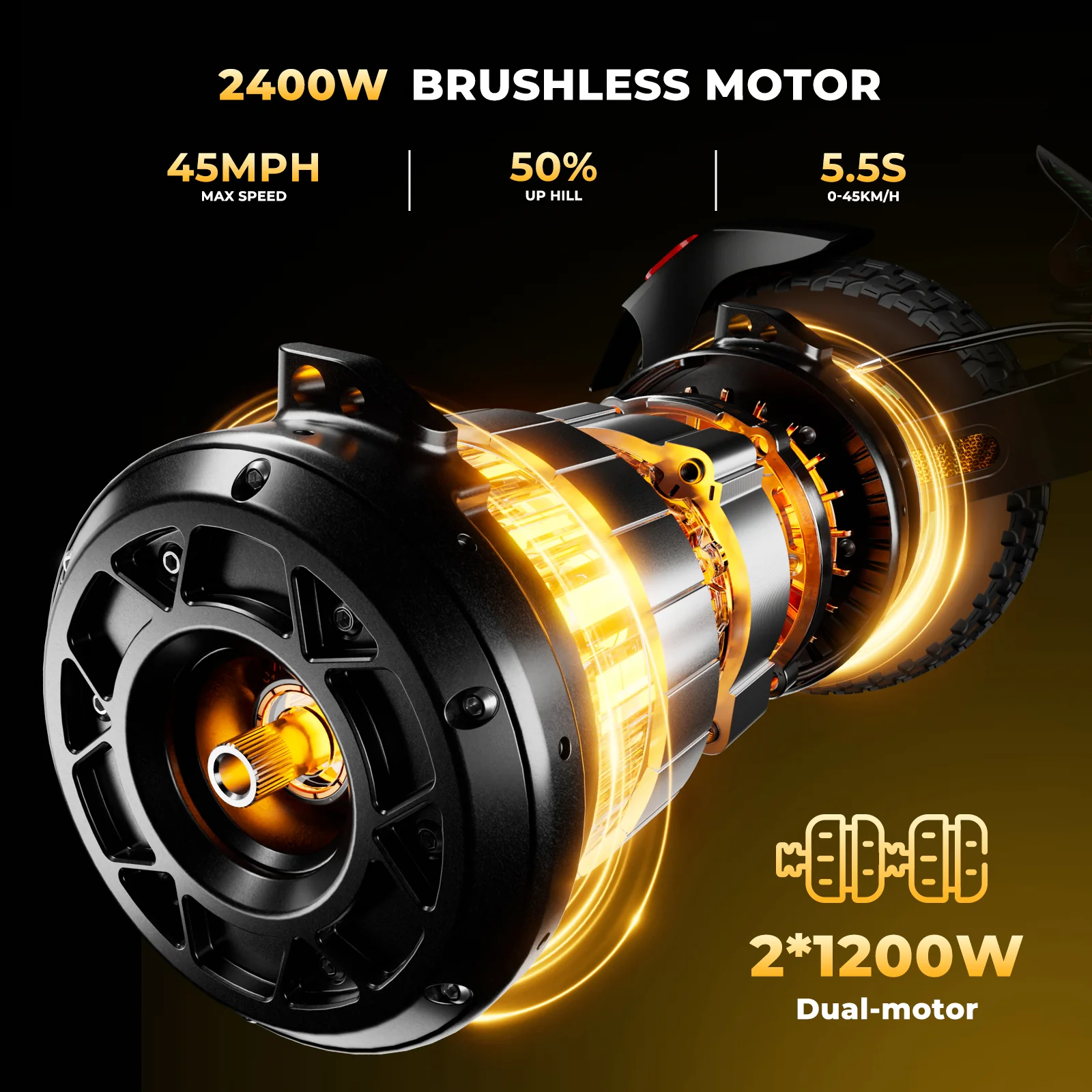 isinwheel® GT4 12 Inch 2400W Dual Motor Electric Scooter - Image 4