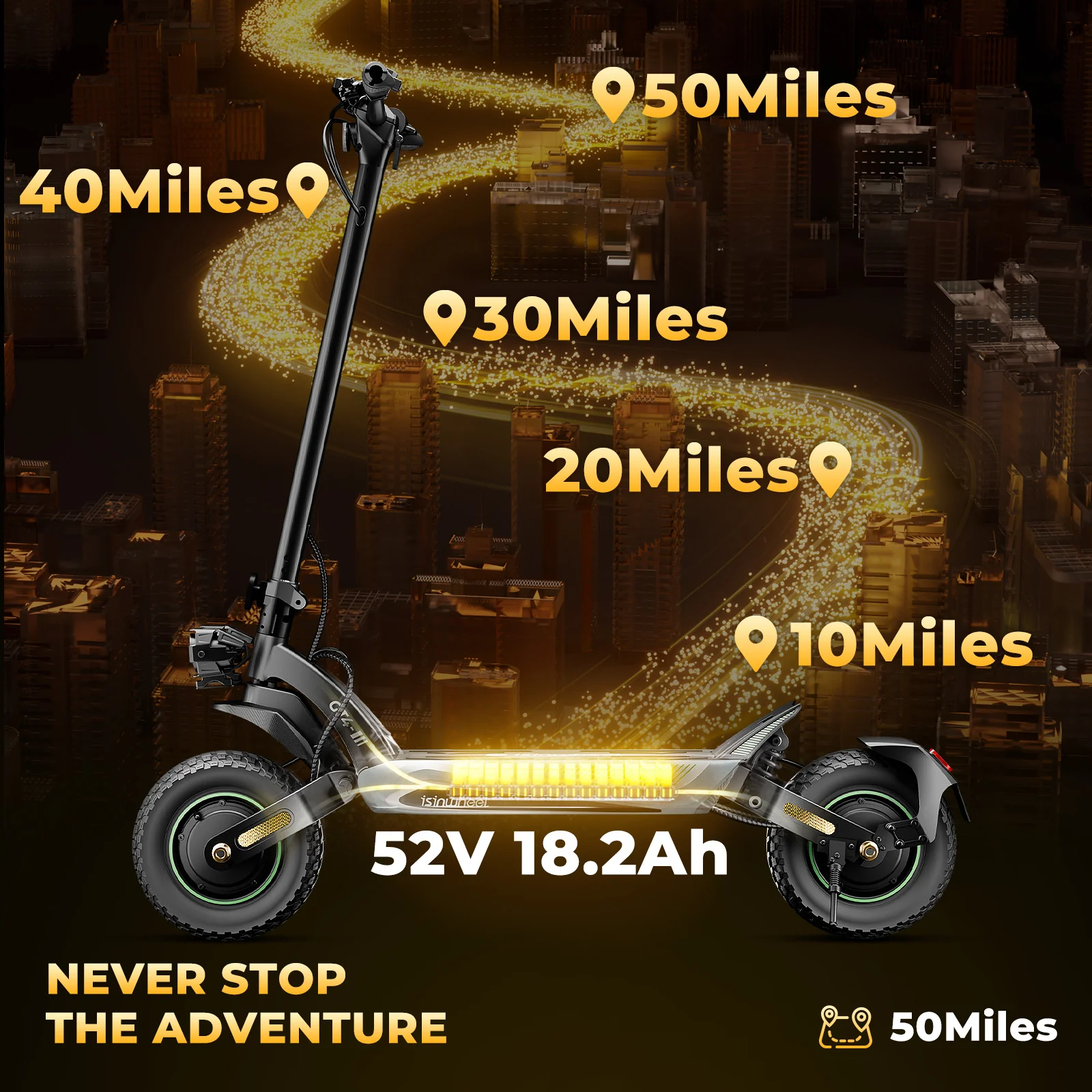 isinwheel® GT4 12 Inch 2400W Dual Motor Electric Scooter - Image 5