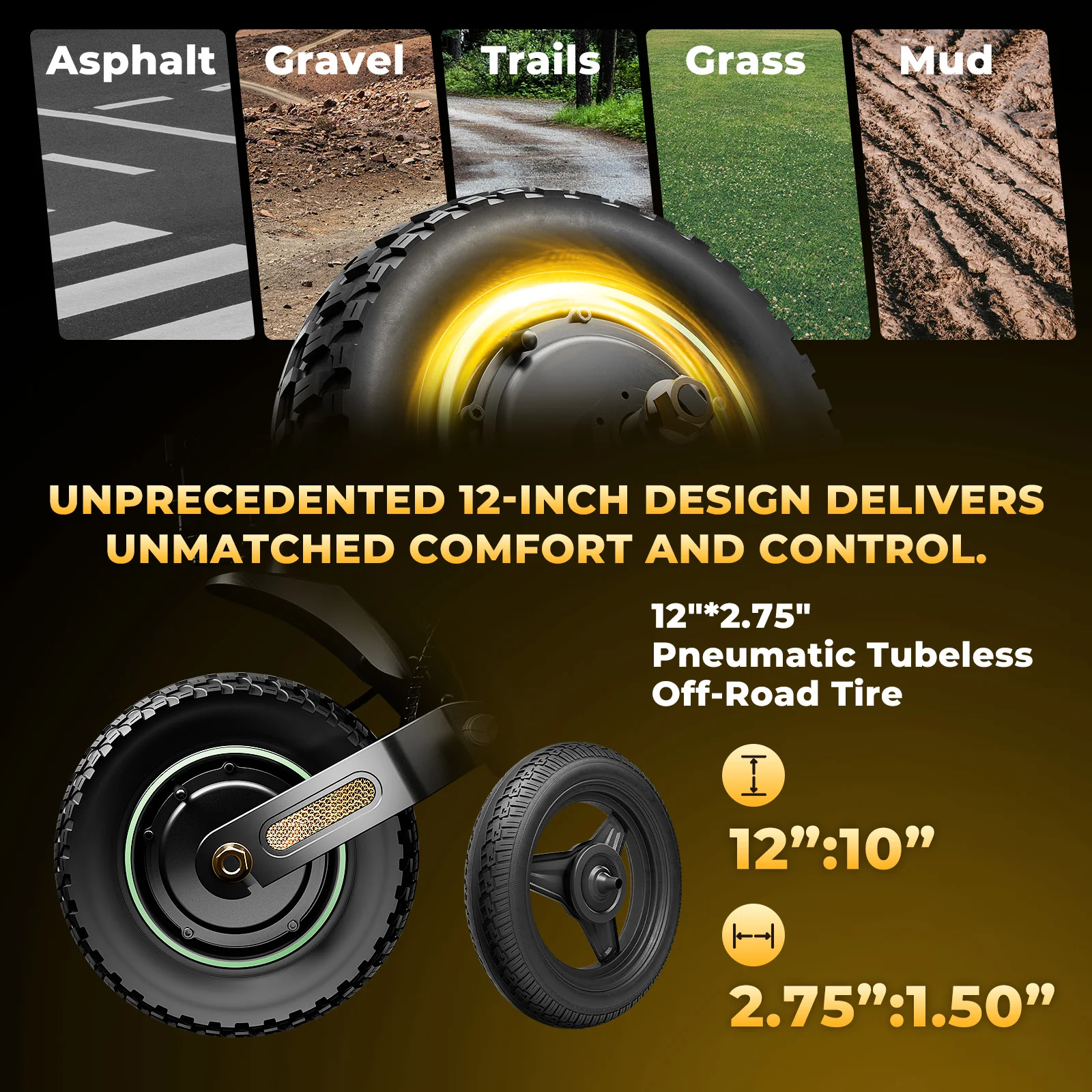isinwheel® GT4 12 Inch 2400W Dual Motor Electric Scooter - Image 8