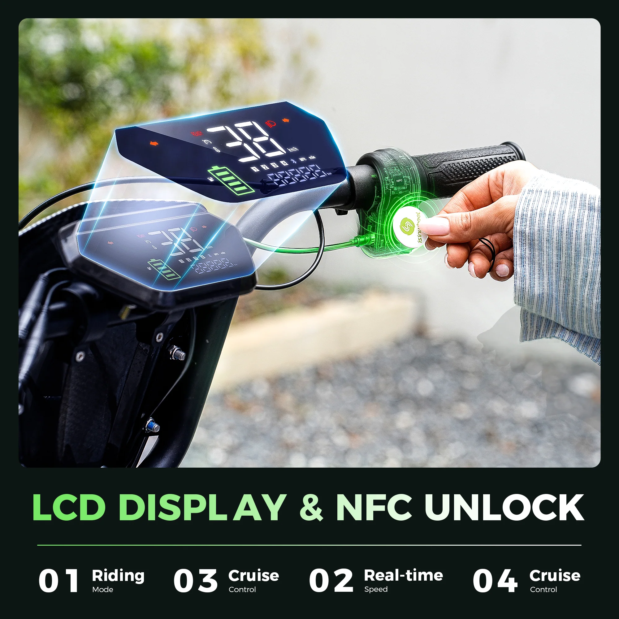 isinwheel H7Pro Comfort Electric Scooter with Seat - Image 10