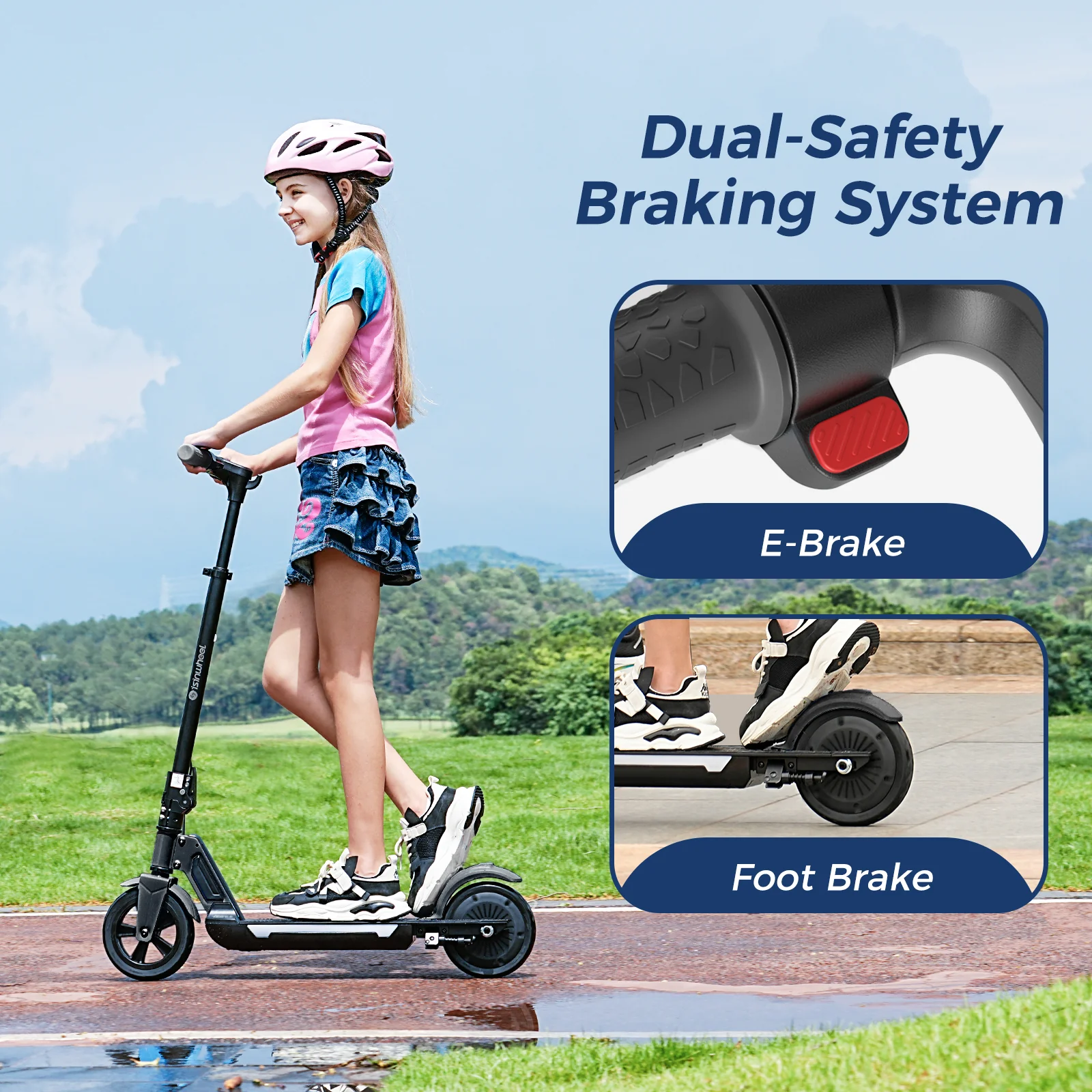 isinwheel® S7 Glow Adjustable Kids E-Scooter - Image 10