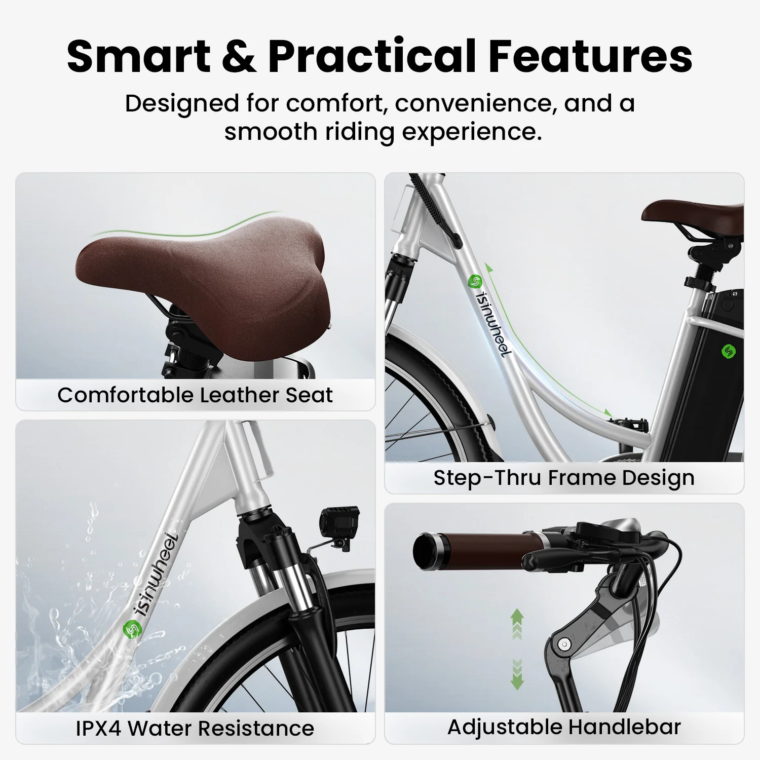 iSinwheel U2/U4 City Commuter Electric Bike 65Miles Range - Image 10